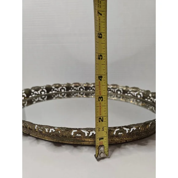 Vintage oval mirrored tray - Picture 7 of 8